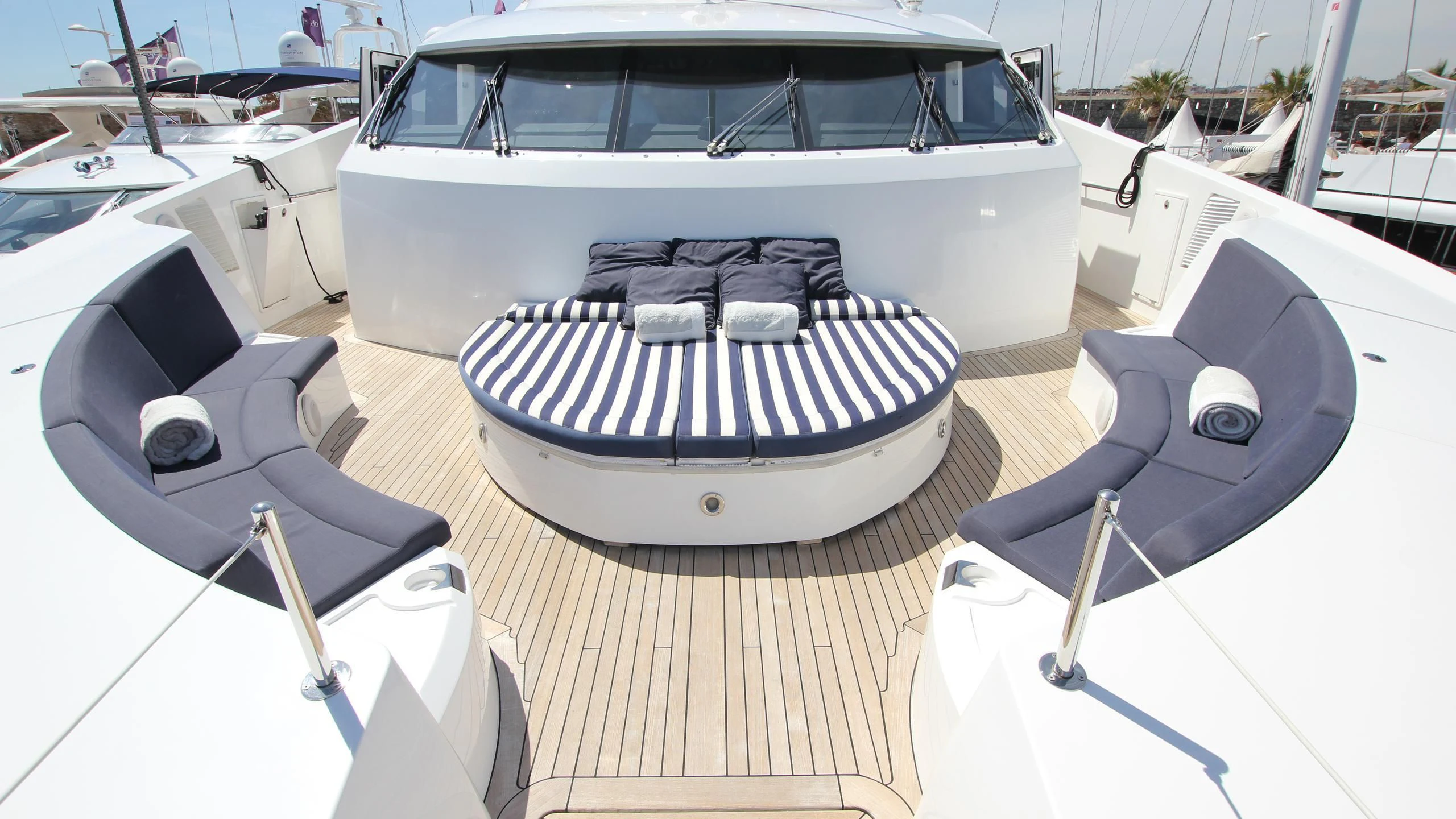 a boat with a seat and steering wheel aboard THE DEVOCEAN Yacht for Sale