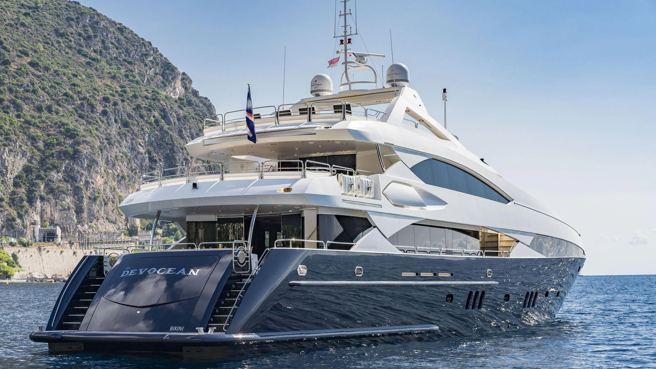 a boat on the water aboard THE DEVOCEAN Yacht for Sale