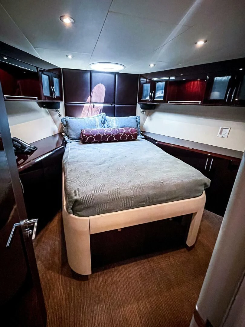 a bed in a room aboard LOVIN LIFE Yacht for Sale