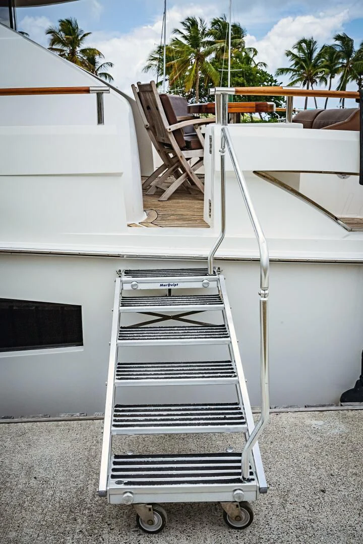 a trailer with a ladder aboard LOVIN LIFE Yacht for Sale