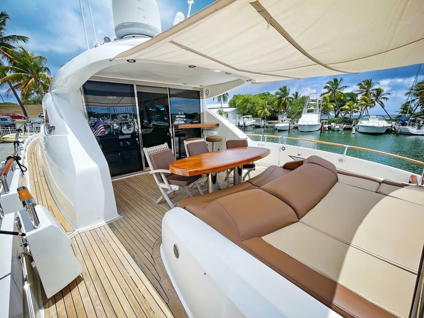 a boat on a deck aboard LOVIN LIFE Yacht for Sale