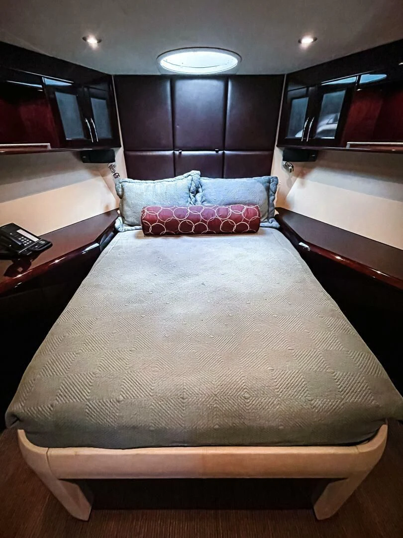 a bed with pillows aboard LOVIN LIFE Yacht for Sale