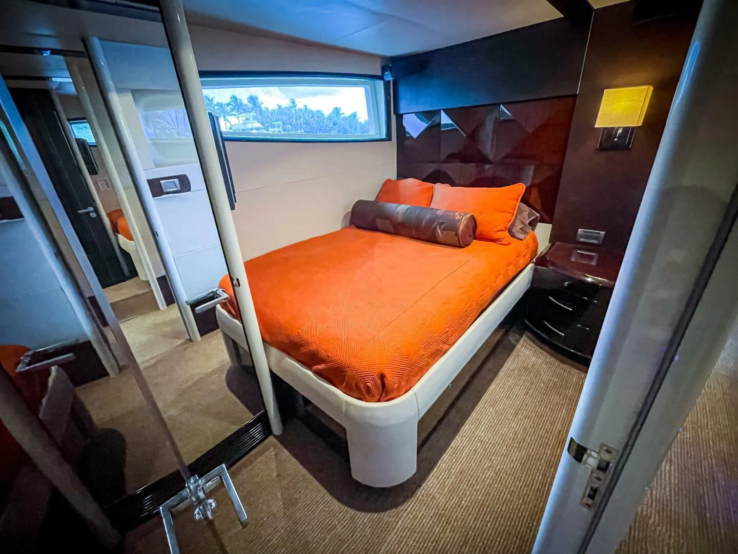 a bed in a room aboard LOVIN LIFE Yacht for Sale