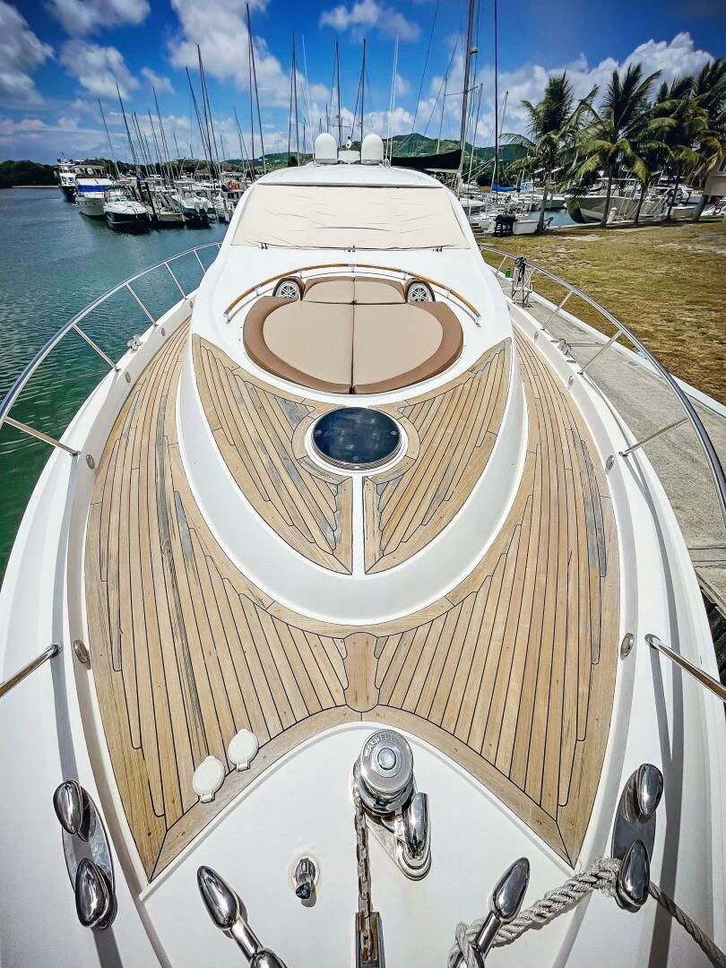 a boat with a round white circle on it aboard LOVIN LIFE Yacht for Sale