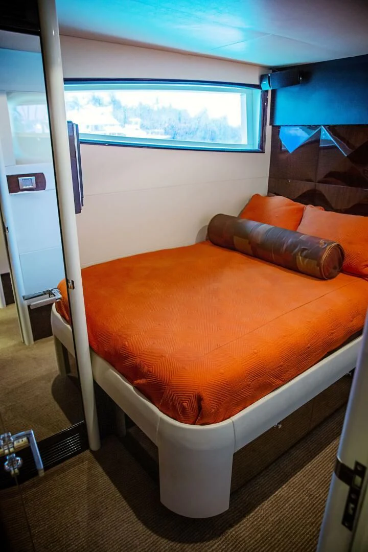 a bed in a room aboard LOVIN LIFE Yacht for Sale