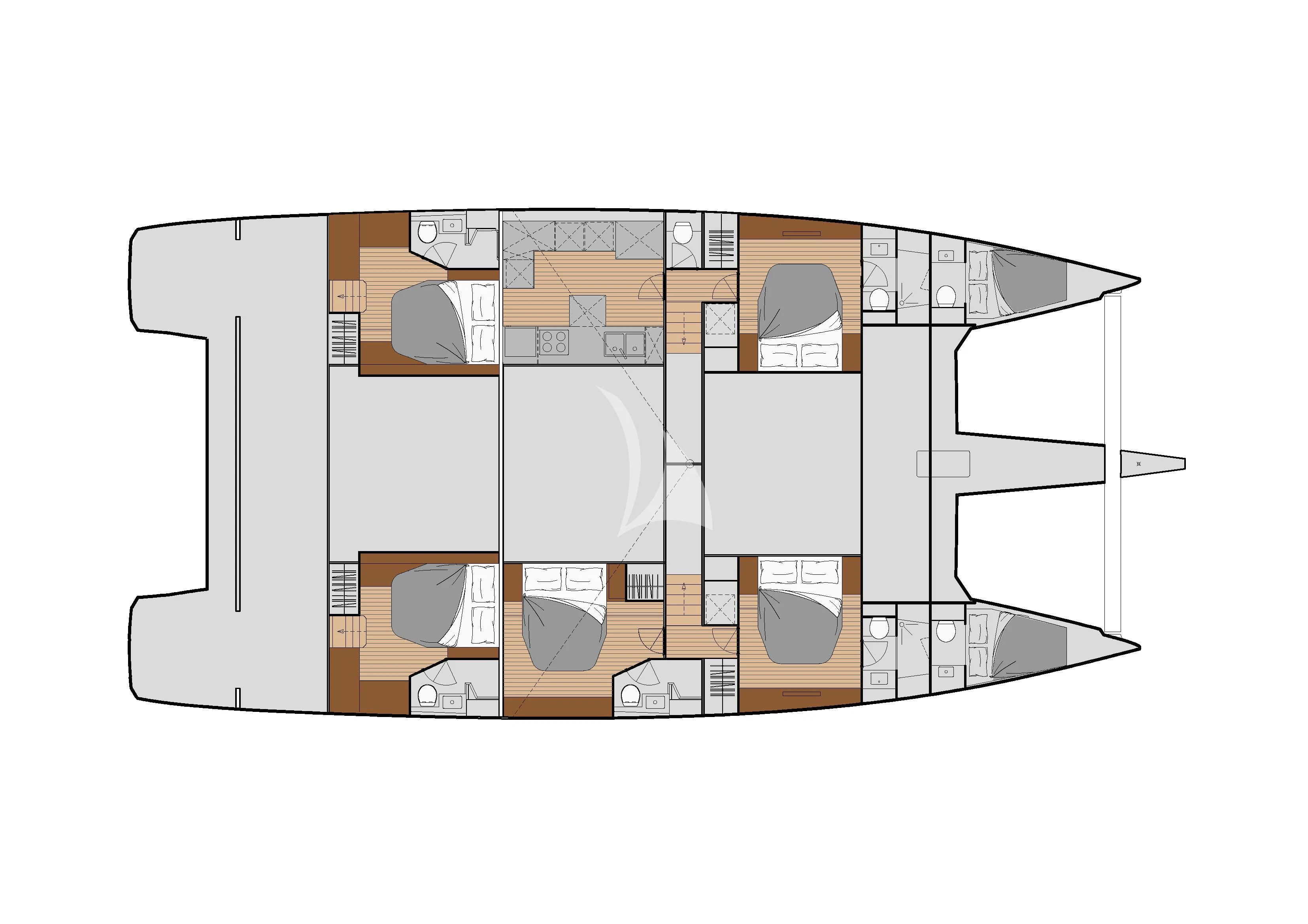 a floor plan of a house aboard LISA OF THE SEAS Yacht for Sale