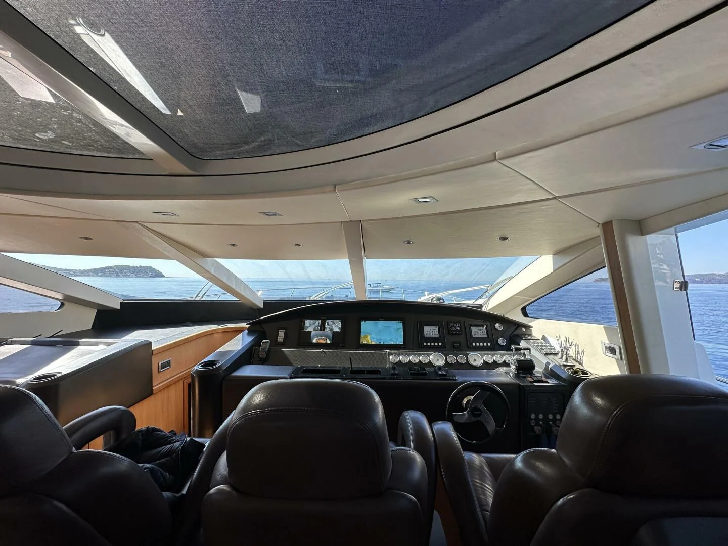 the inside of a vehicle aboard LOW PROFILE Yacht for Sale