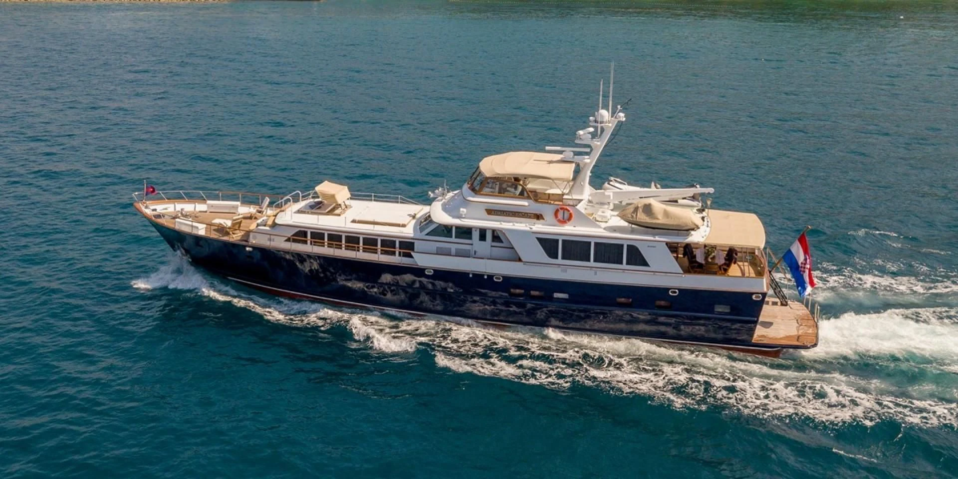 a boat on the water aboard ADRIATIC ESCAPE Yacht for Sale