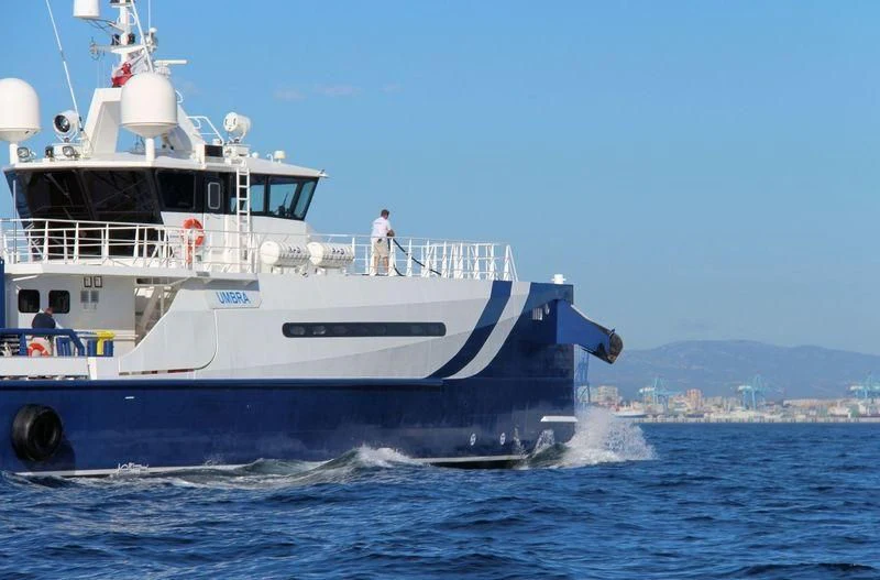 a boat on the water aboard UMBRA Yacht for Sale
