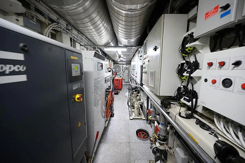 a room with several machines aboard UMBRA Yacht for Sale