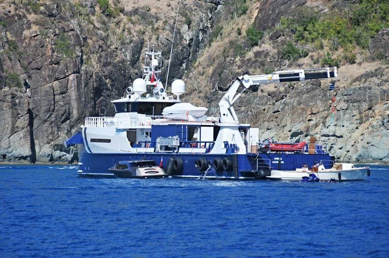 a boat on the water aboard UMBRA Yacht for Sale