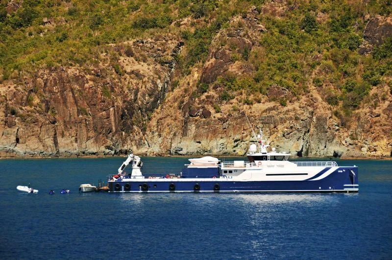 a boat on the water aboard UMBRA Yacht for Sale