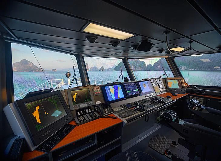 a room full of computers aboard UMBRA Yacht for Sale