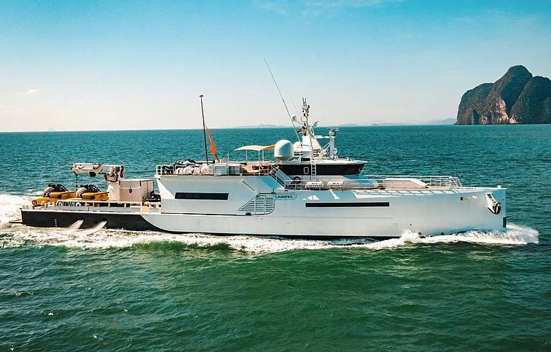 a ship on the water aboard UMBRA Yacht for Sale