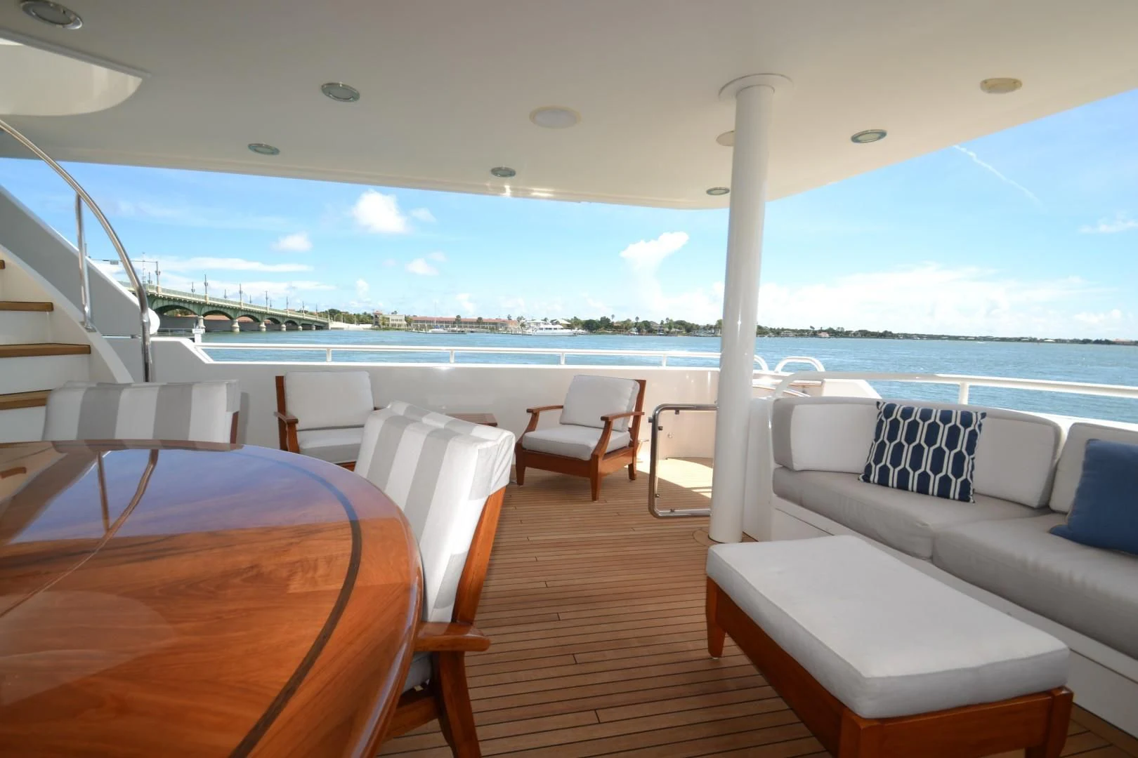 a room with a bed and a couch aboard INTUITION Yacht for Sale