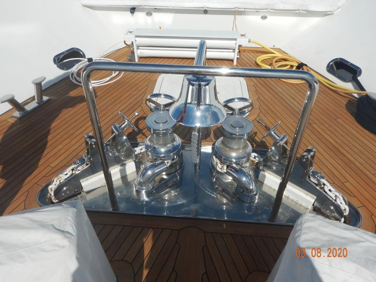 a blue machine with a metal frame aboard INTUITION Yacht for Sale