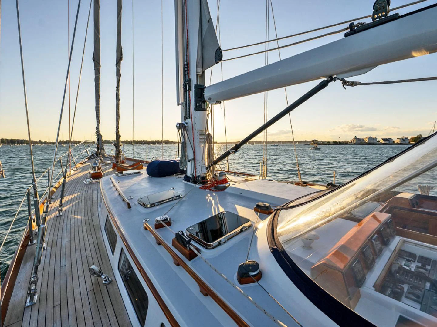 a boat on the water aboard HERMIE LOUISE Yacht for Sale