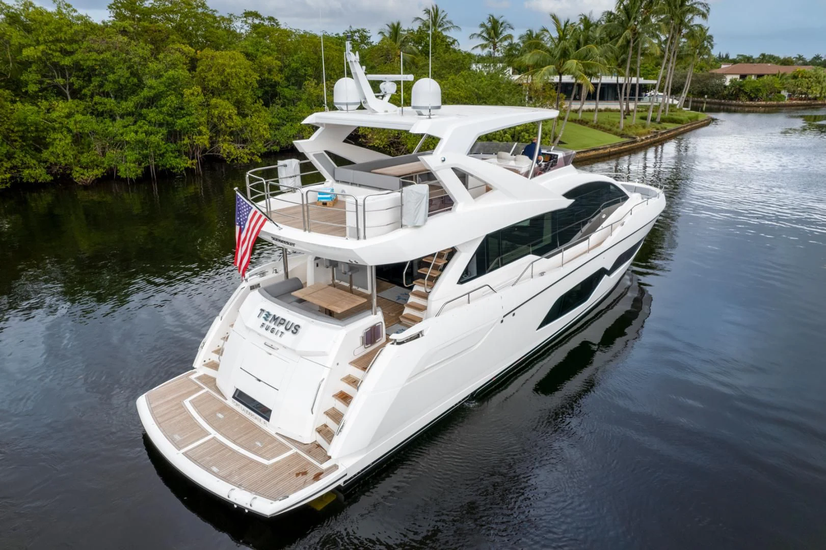 a boat on the water aboard TEMPUS FUGIT Yacht for Sale