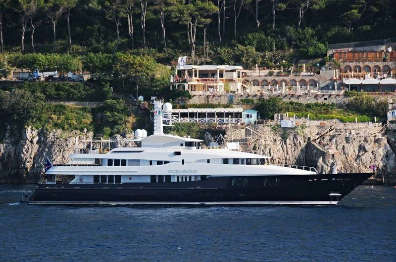 a large boat on the water aboard DREAM Yacht for Sale