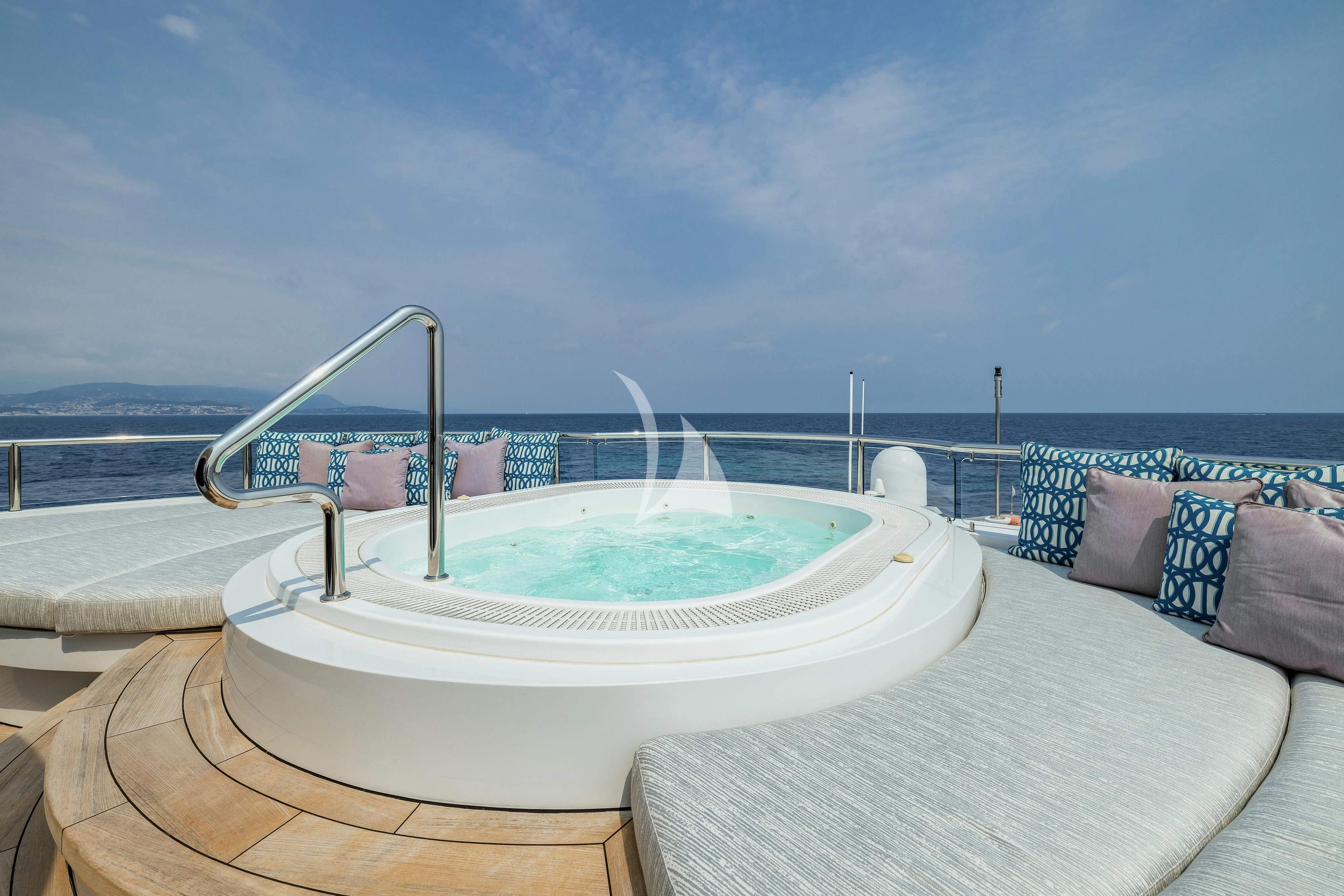 a large swimming pool aboard DREAM Yacht for Sale
