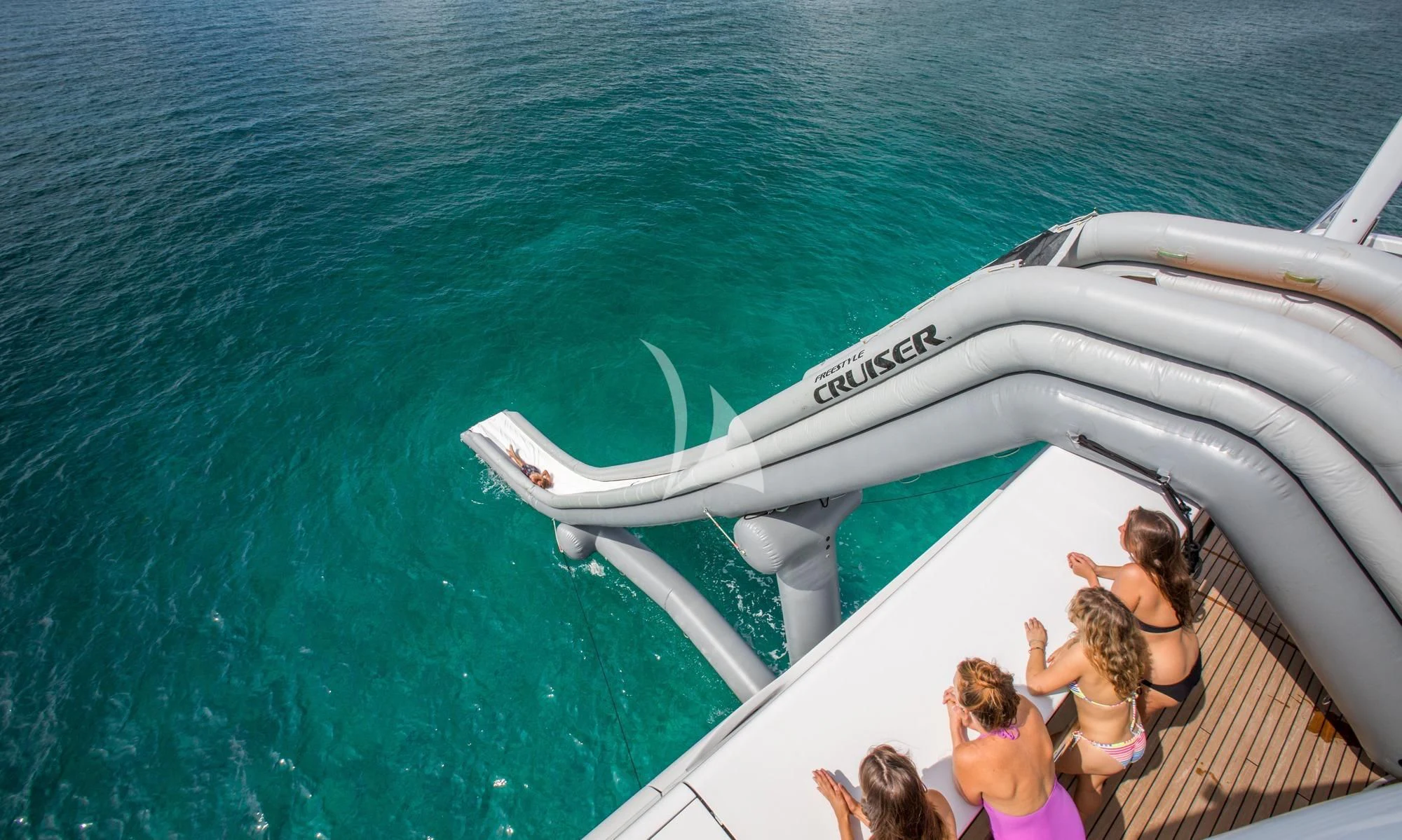 a group of people on a boat aboard DREAM Yacht for Sale