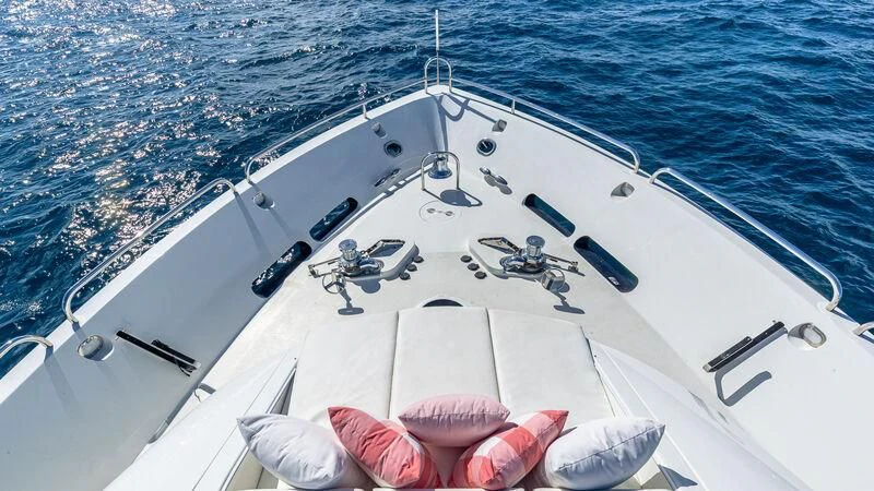 a boat with a person on it aboard HOPE FLOATS Yacht for Sale