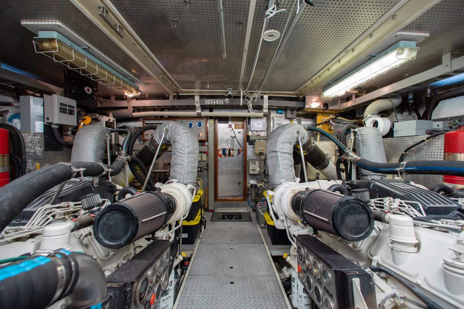 a room with pipes and tubes aboard BOXES II Yacht for Sale