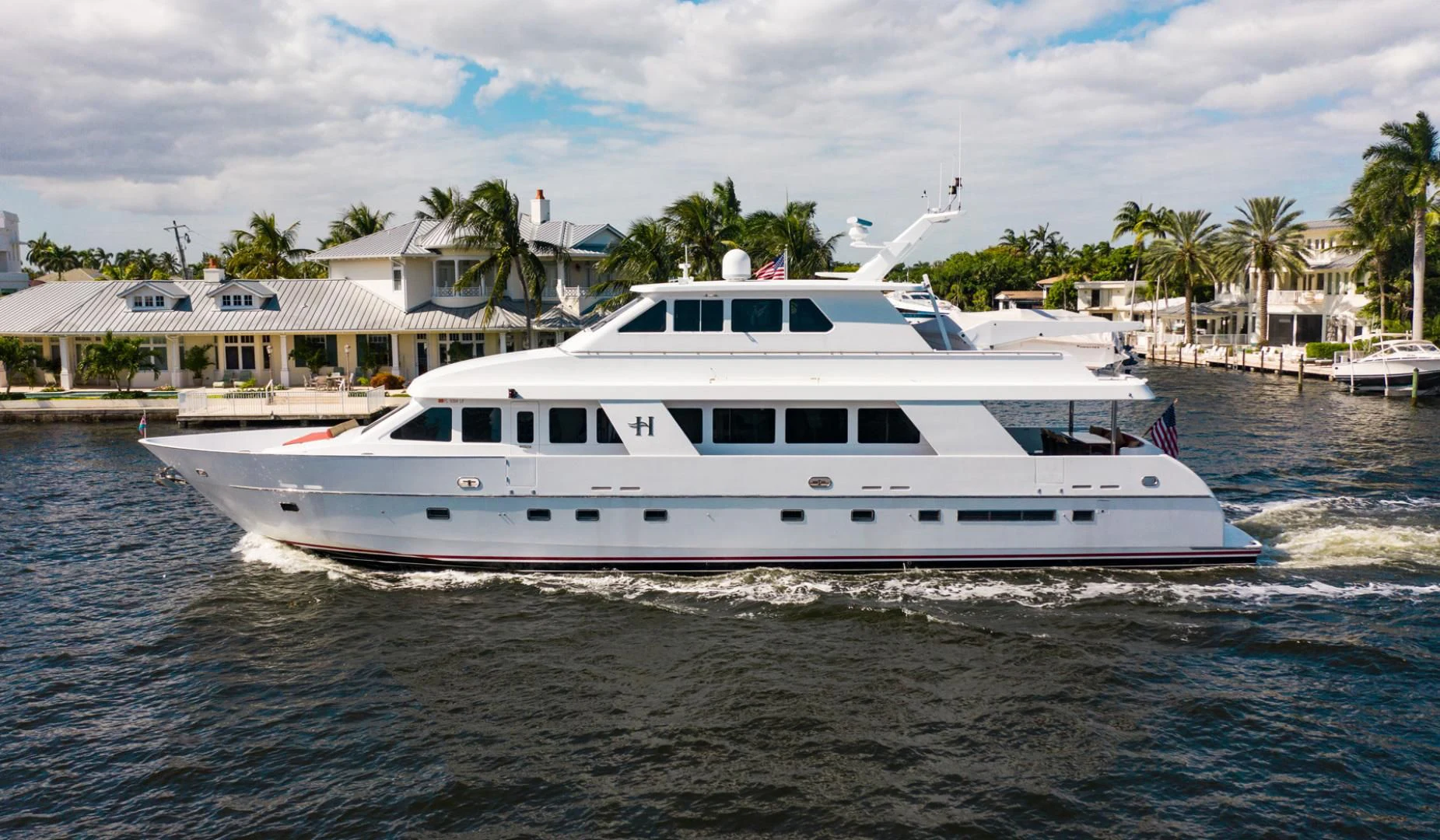 a white boat on the water aboard BOXES II Yacht for Sale