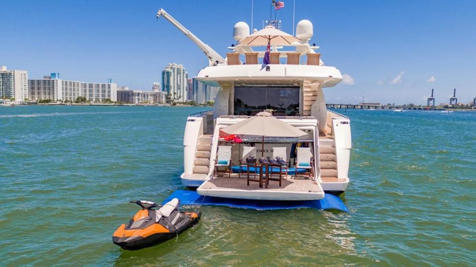 a boat in the water aboard INDULGE II Yacht for Sale