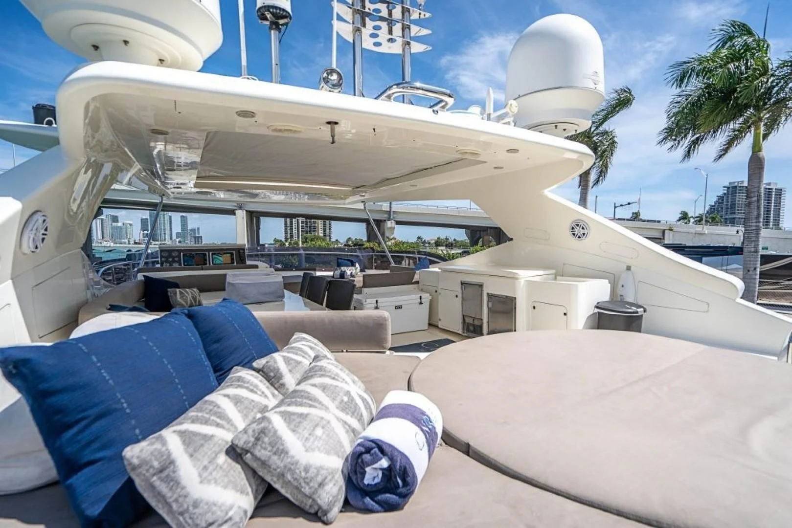 a large white airplane aboard INDULGE II Yacht for Sale