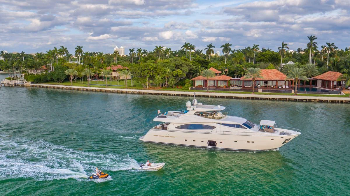 a boat on the water aboard INDULGE II Yacht for Sale