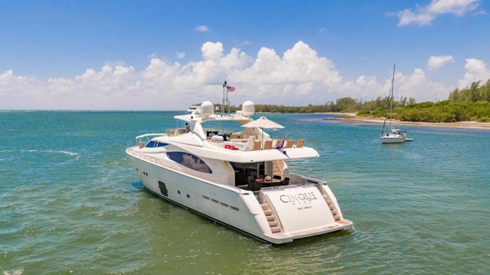 a boat in the water aboard INDULGE II Yacht for Sale