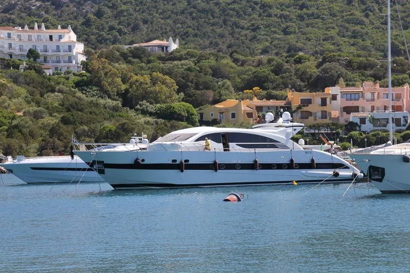 a group of boats in a harbor aboard JAJARO' Yacht for Sale