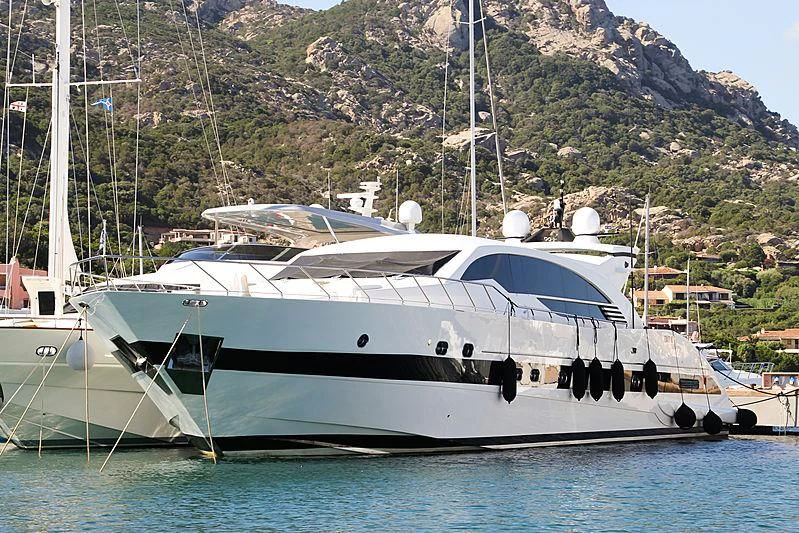 a white yacht in the water aboard JAJARO' Yacht for Sale