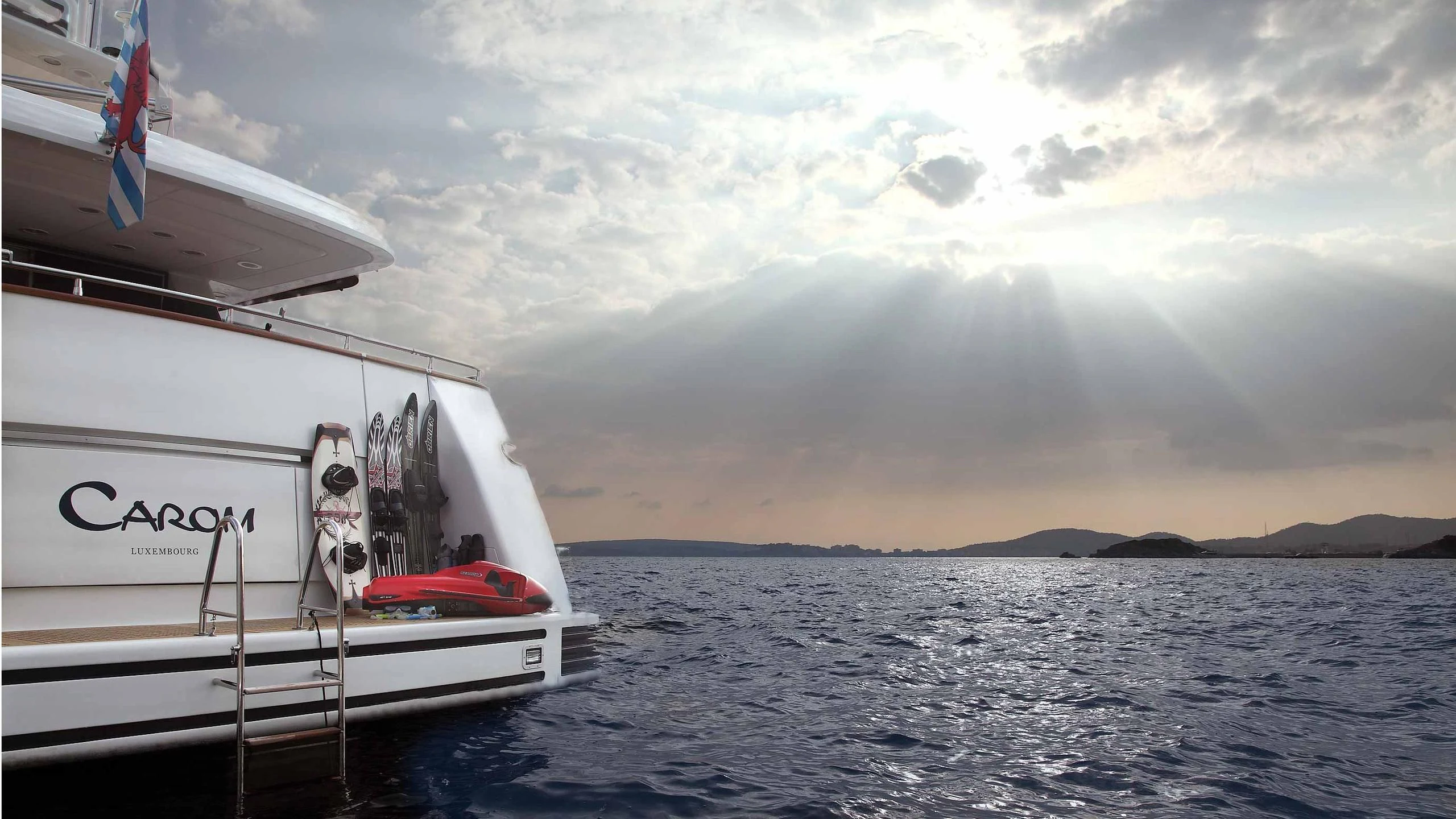 a boat on the water aboard CAROM Yacht for Sale
