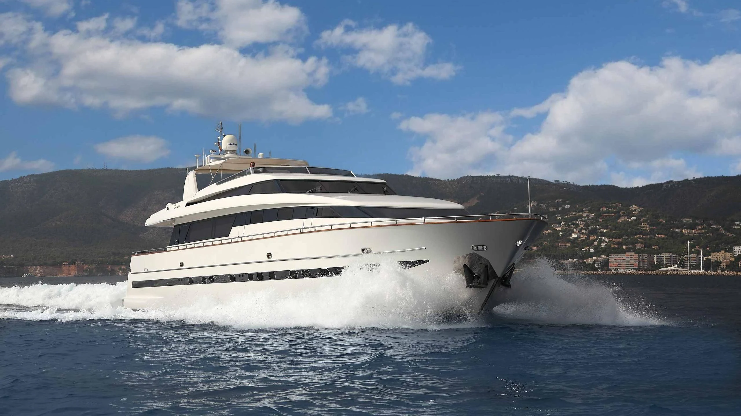 a boat on the water aboard CAROM Yacht for Sale