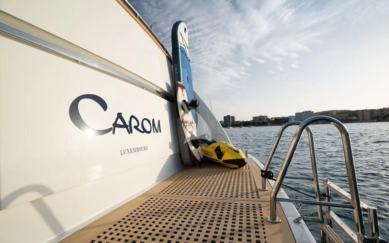 a boat on the water aboard CAROM Yacht for Sale