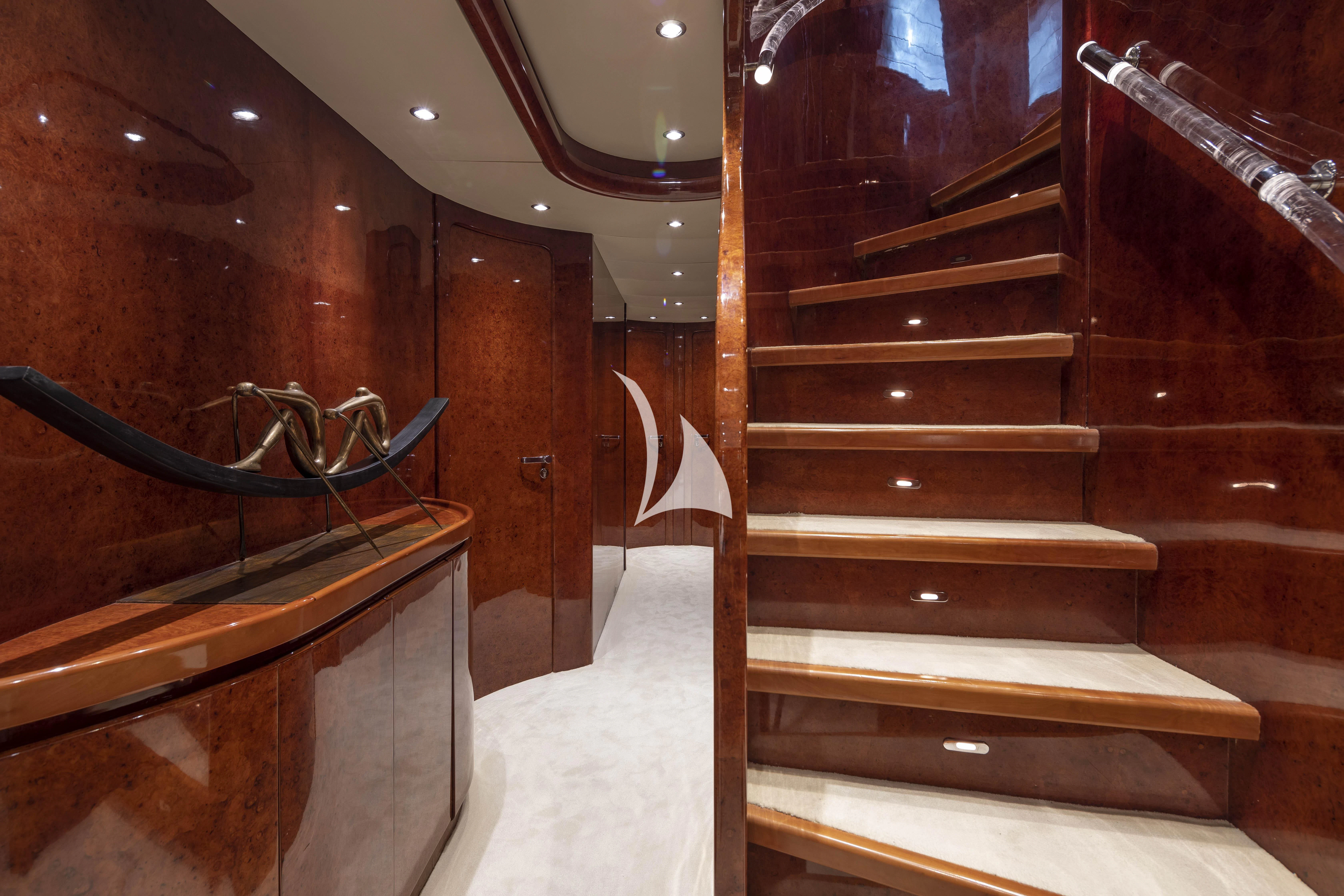 a set of stairs in a house aboard SOLE DI MARE Yacht for Sale