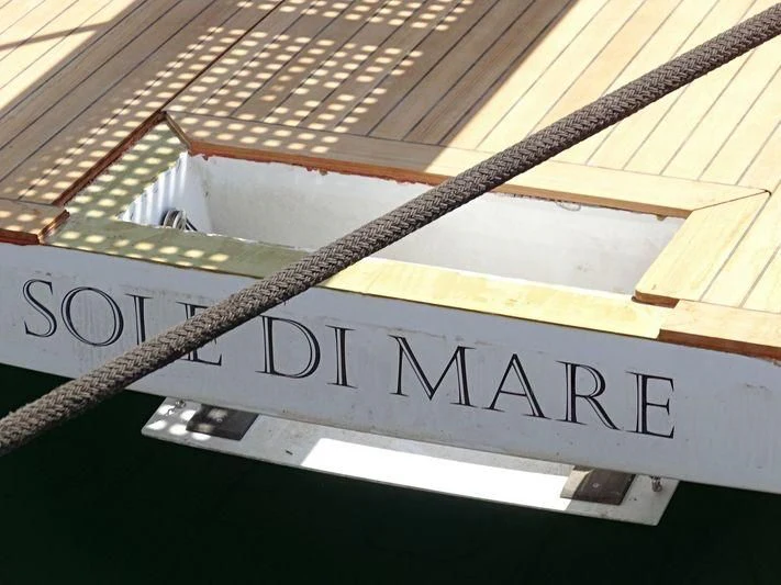 a close-up of a sign aboard SOLE DI MARE Yacht for Sale
