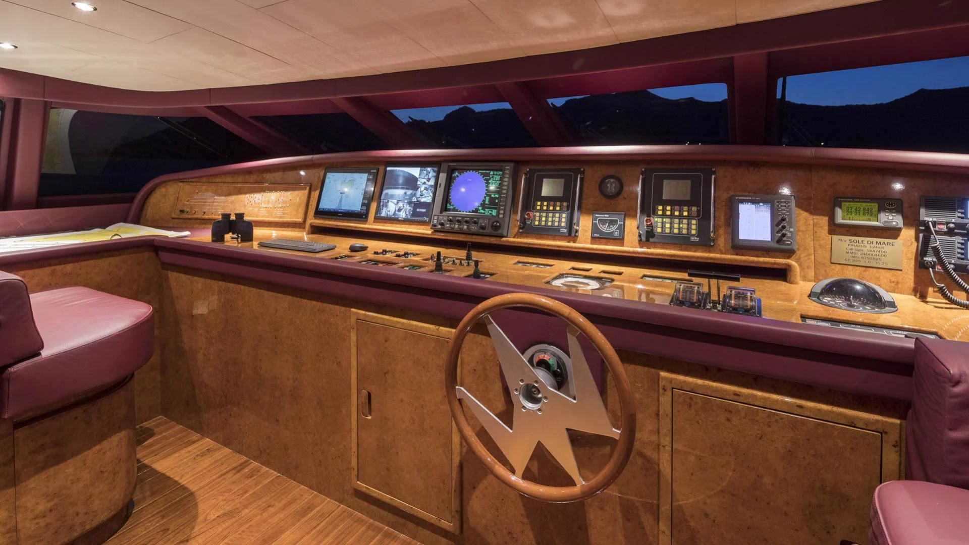 inside of a wooden boat aboard SOLE DI MARE Yacht for Sale