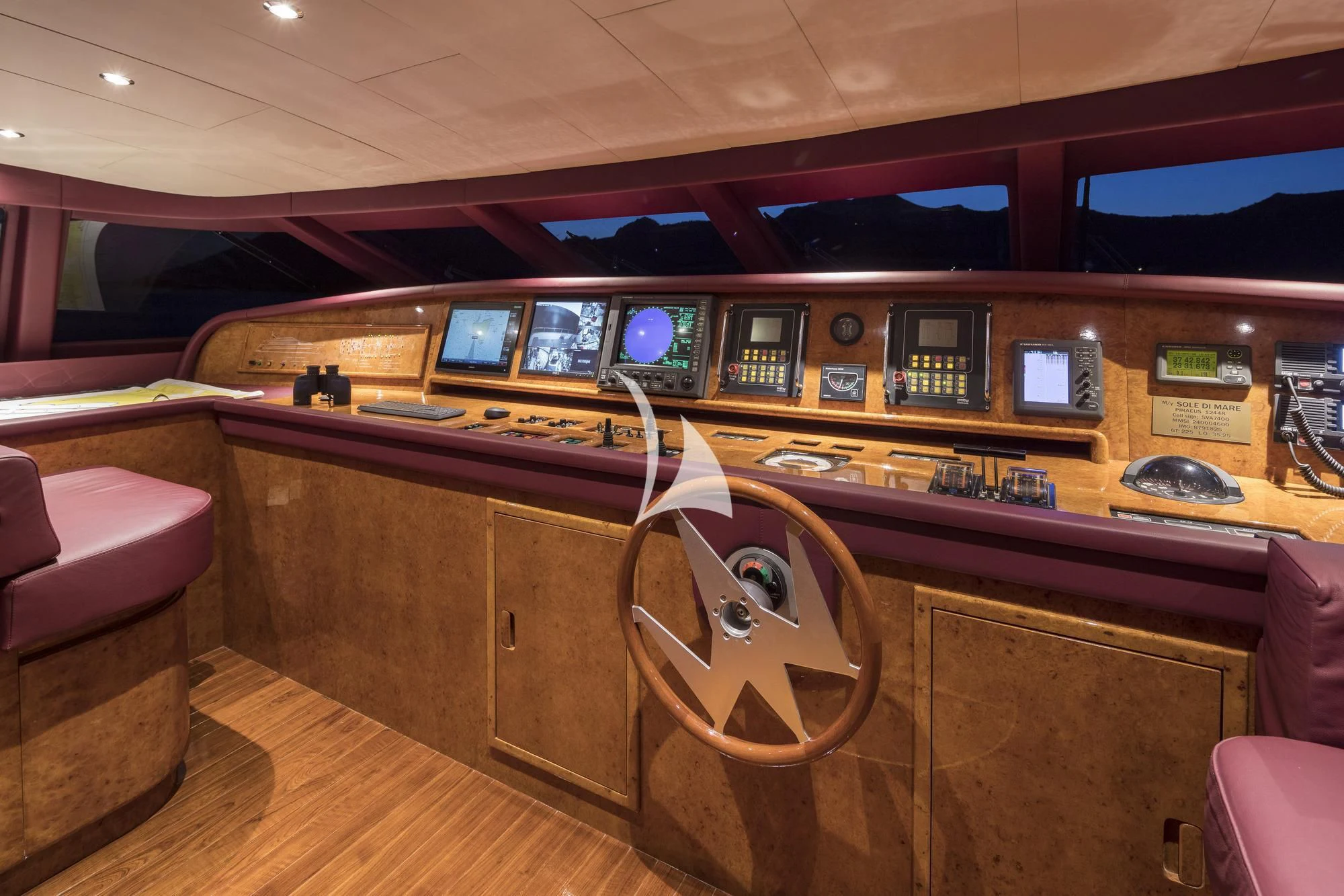 a room with a desk and a computer aboard SOLE DI MARE Yacht for Sale