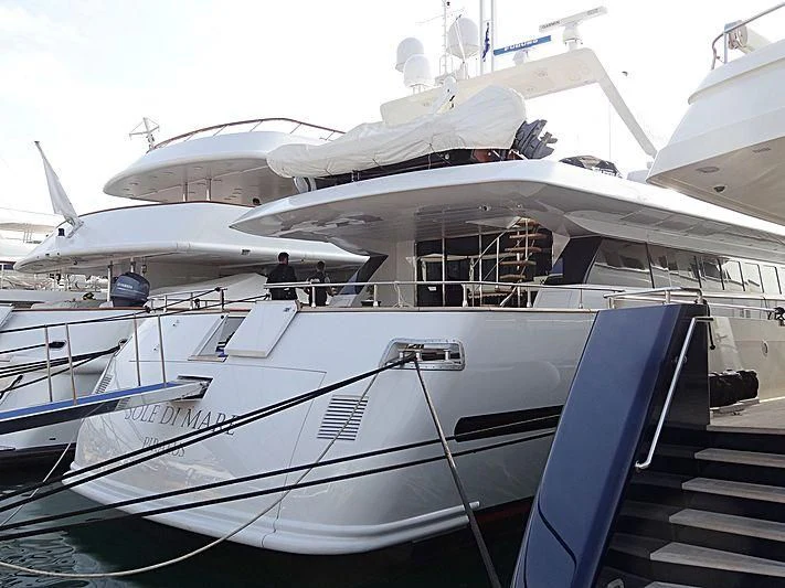 a boat with a staircase aboard SOLE DI MARE Yacht for Sale