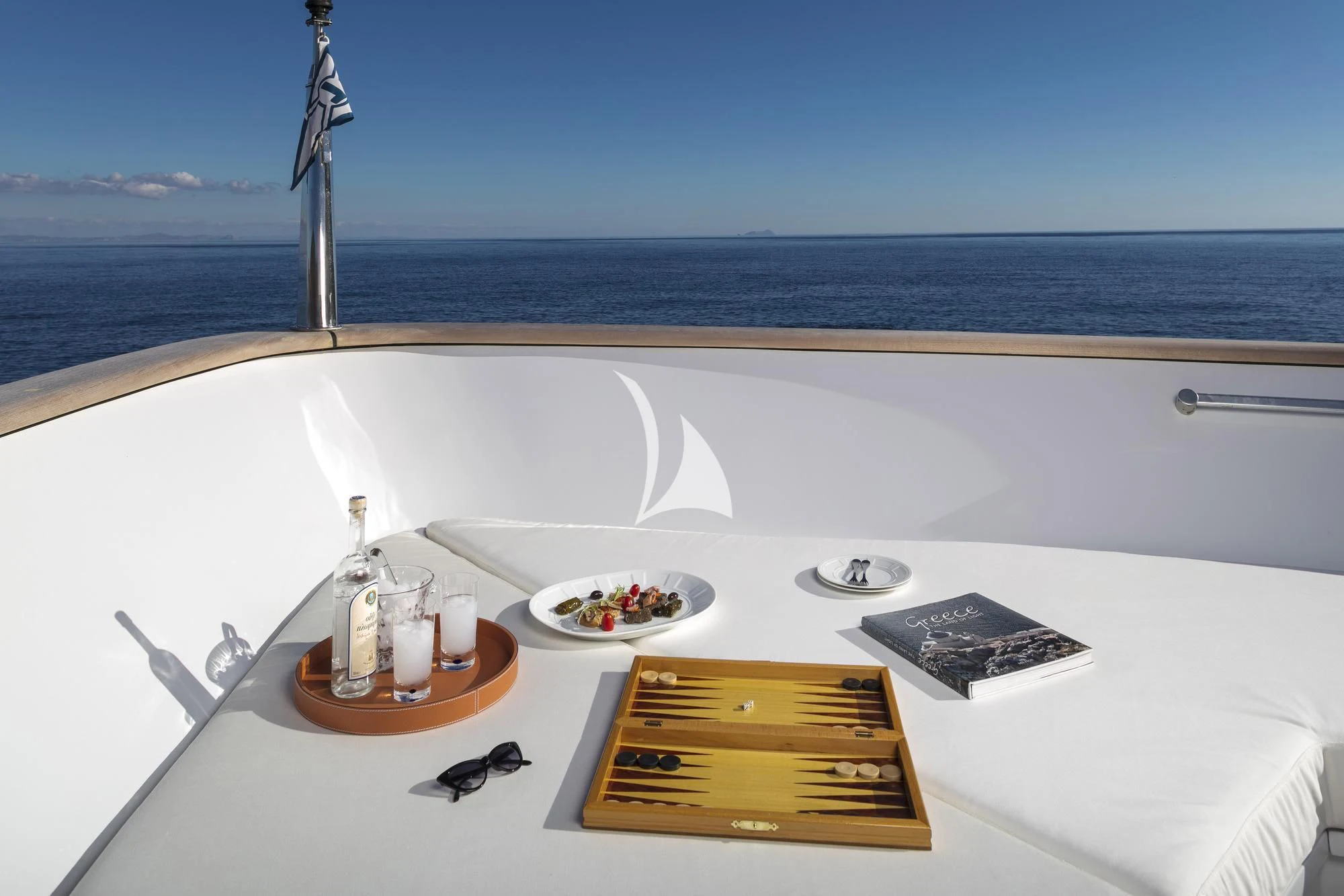 a table with food on it aboard SOLE DI MARE Yacht for Sale
