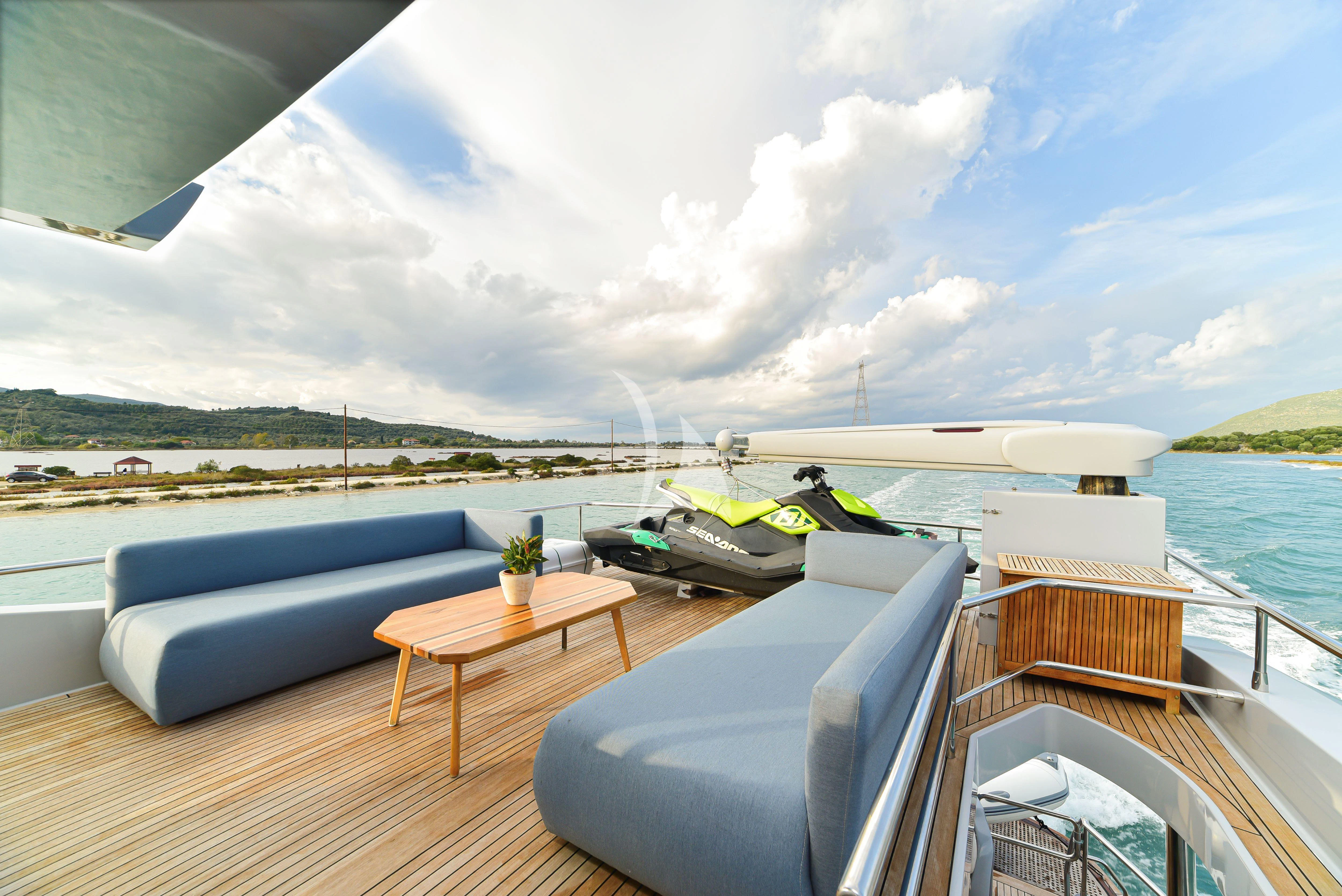 a balcony overlooking a body of water aboard STELA 117 Yacht for Sale