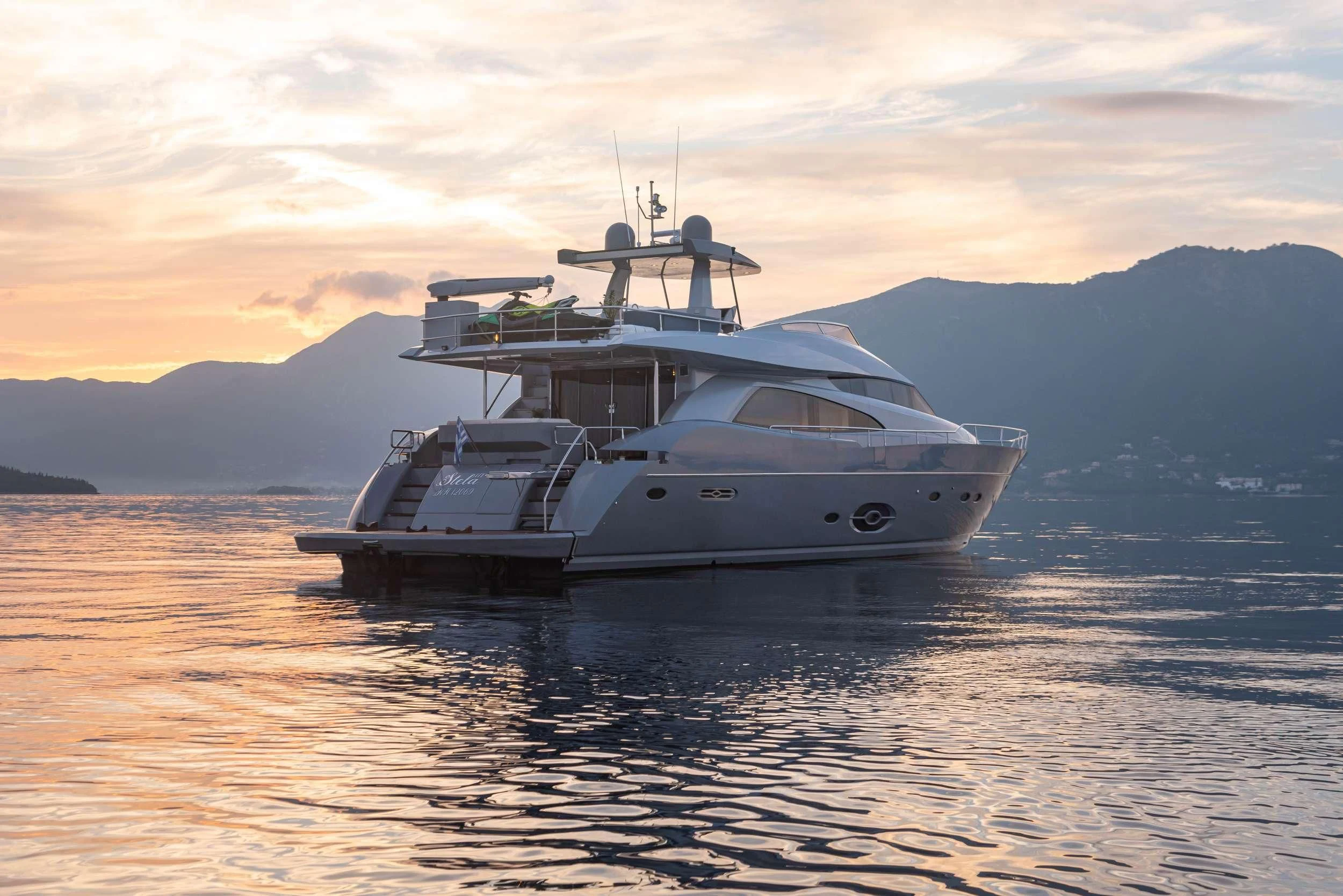 a boat in the water aboard STELA 117 Yacht for Sale