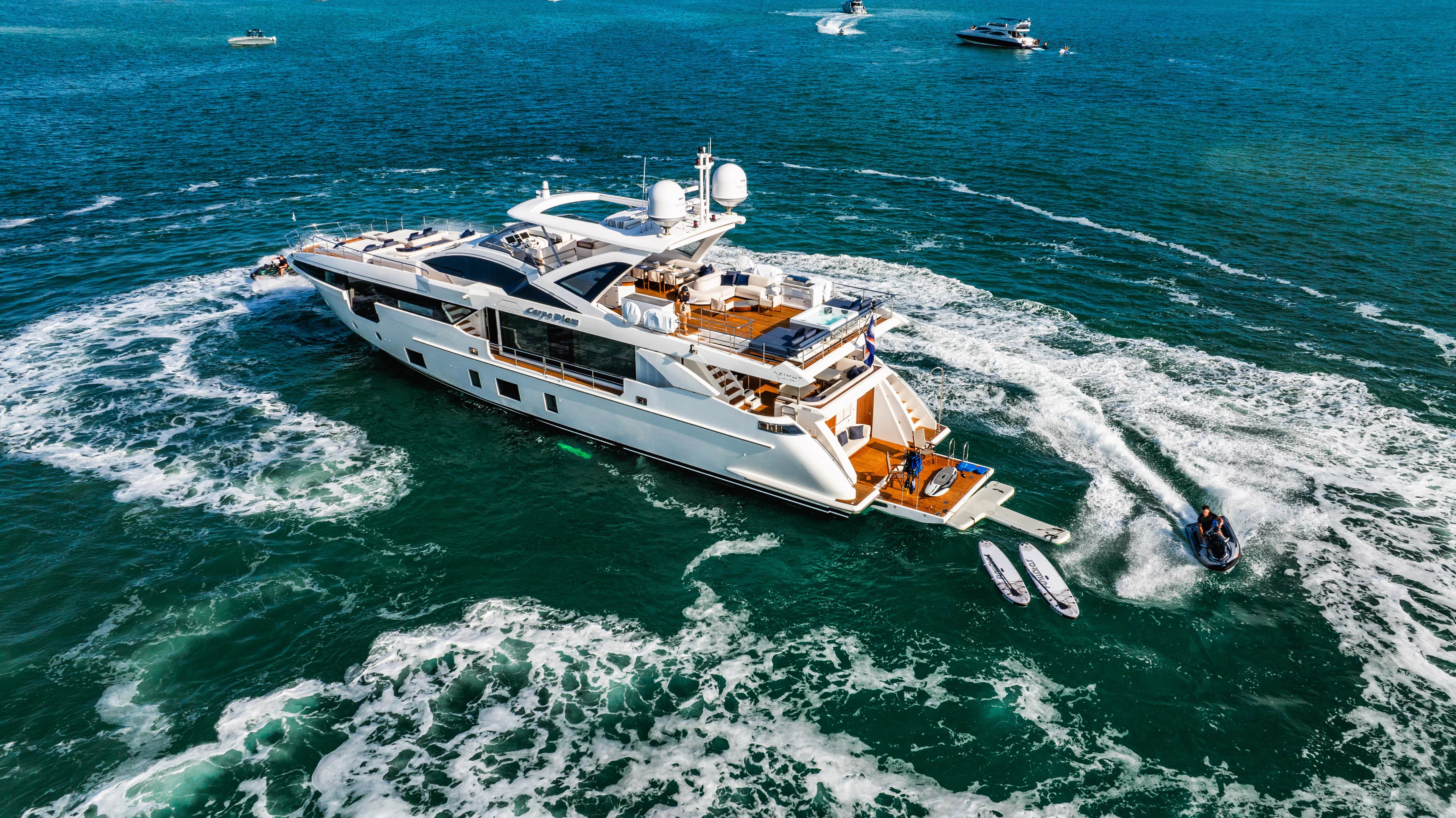 a boat on the water aboard CARPE DIEM Yacht for Sale