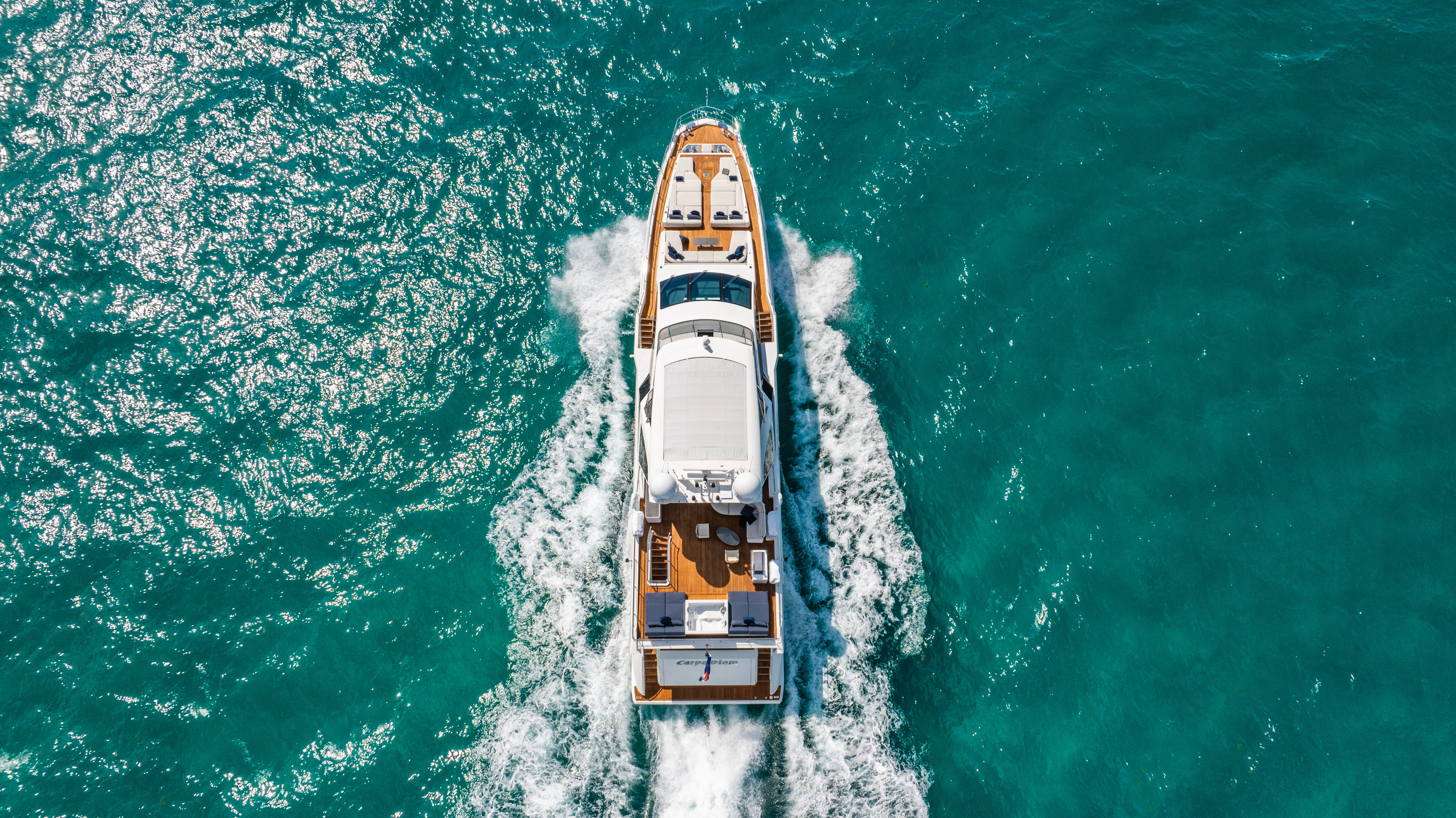 a boat in the water aboard CARPE DIEM Yacht for Sale
