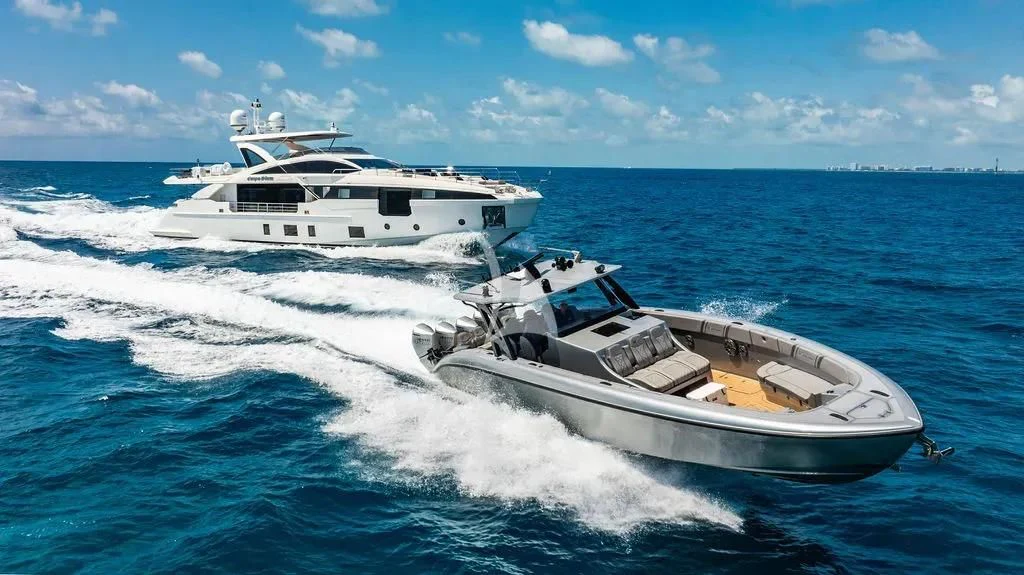 a boat on the water aboard CARPE DIEM Yacht for Sale