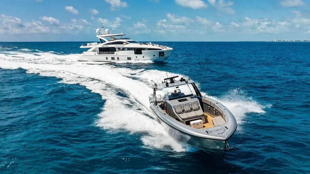 a boat on the water aboard CARPE DIEM Yacht for Sale