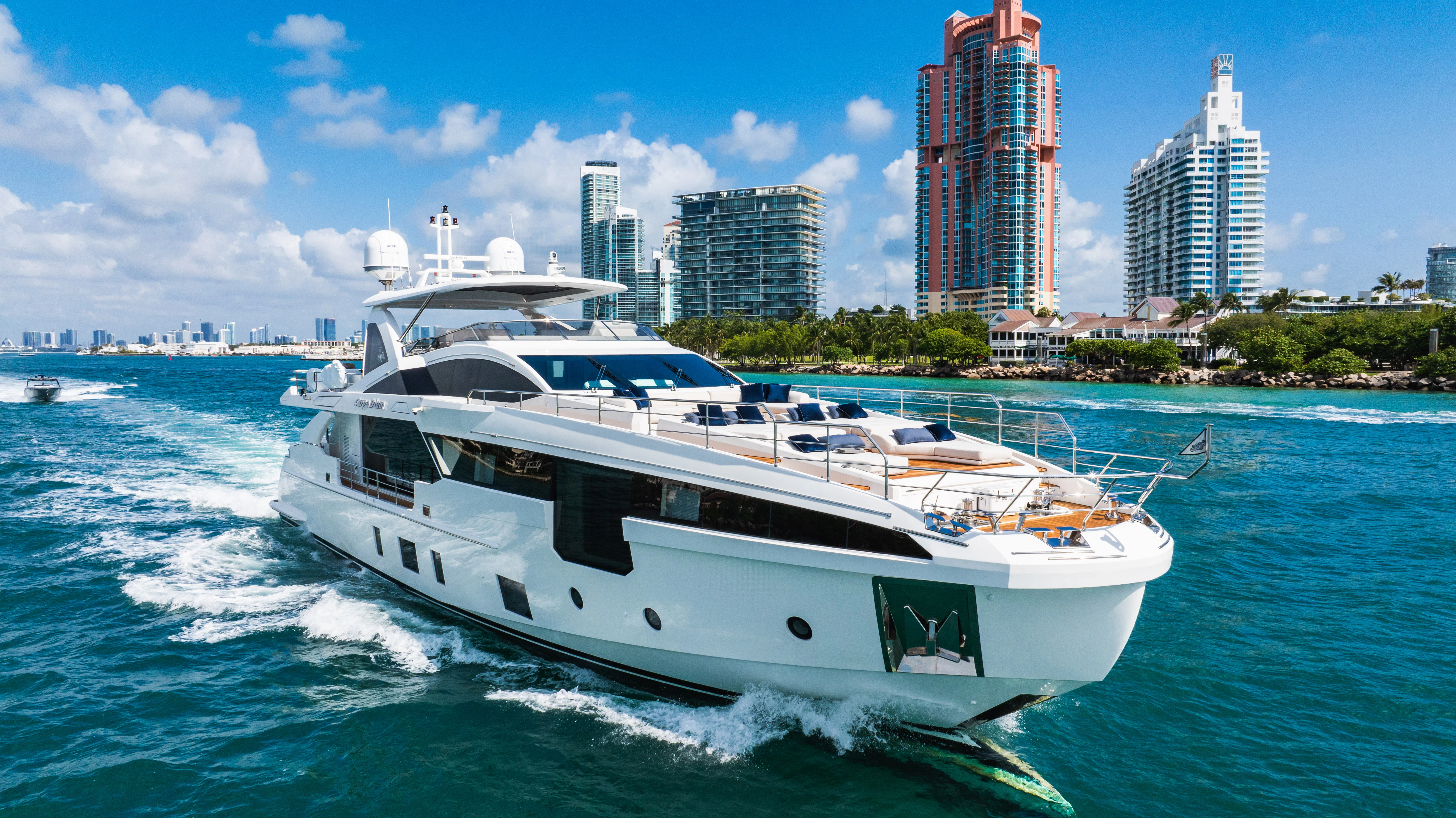 a boat on the water aboard CARPE DIEM Yacht for Sale